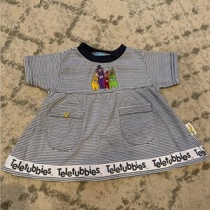 Vintage Teletubbies Striped 12M Baby Dress